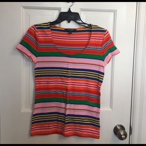 NWOT Ralph Lauren Bright Scoop Neck Striped Tshirt